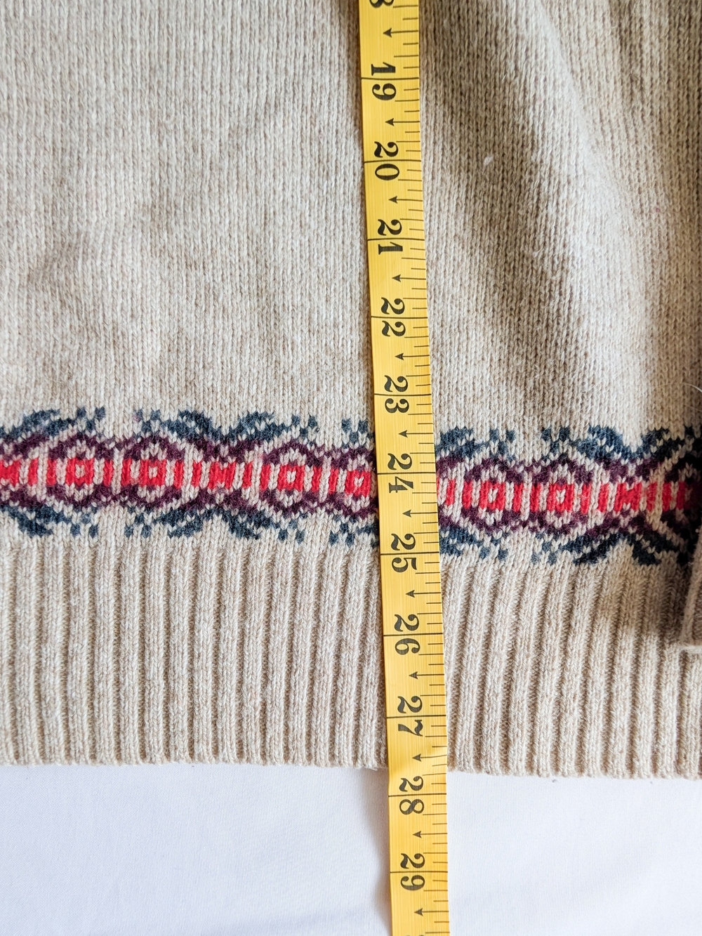 O’Hanlon Mills Mens Large Heather Cream Multicolor Sweater Lambswool Blend Sz M - Picture 6 of 7
